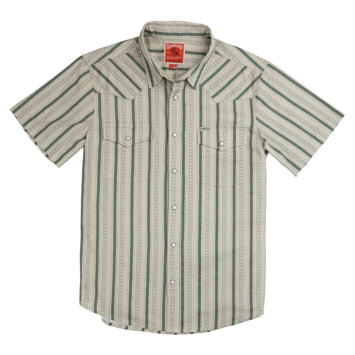The Wyatt Pearl Snap Short Sleeve Print Shirt - Horseshoe Stripe