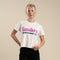 Retro Logo Boxy Tee - Vintage White/Purple Print