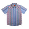 The Wyatt Pearl Snap Serape Short Sleeve - Western Stripe - Sky Blue