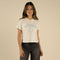 Yippee Ki Yay Boxy Tee - Vintage White/Light Blue Print
