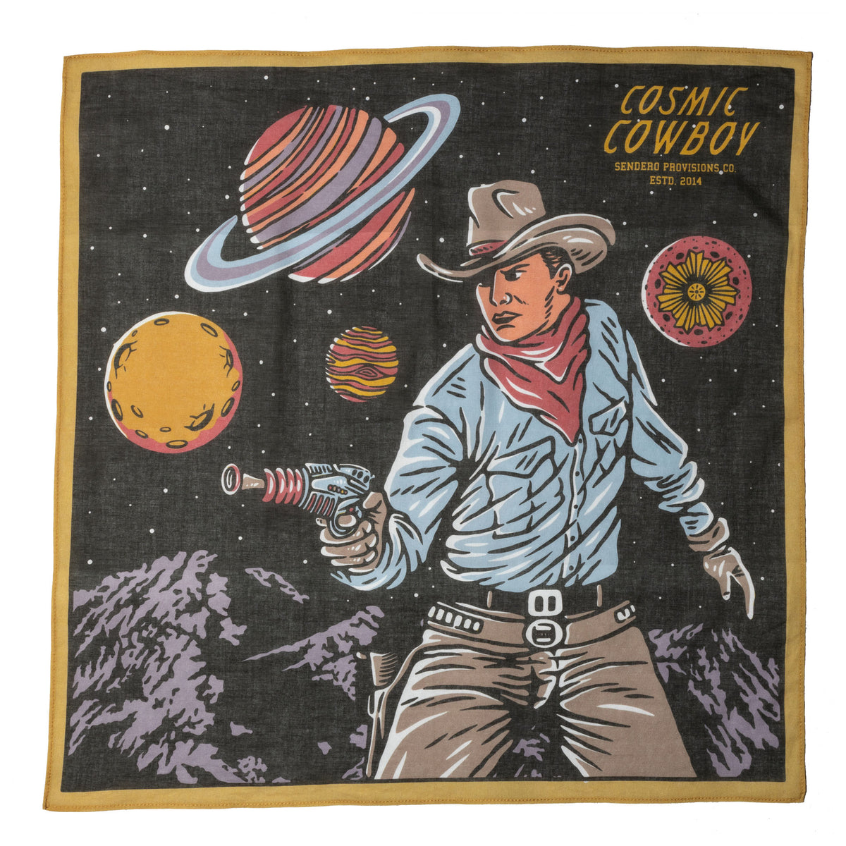 Cosmic Cowboy Bandana - Brown – Sendero Provisions Co.