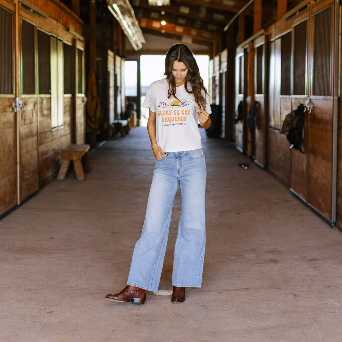 Vaqueros Women's Boxy Tee - White