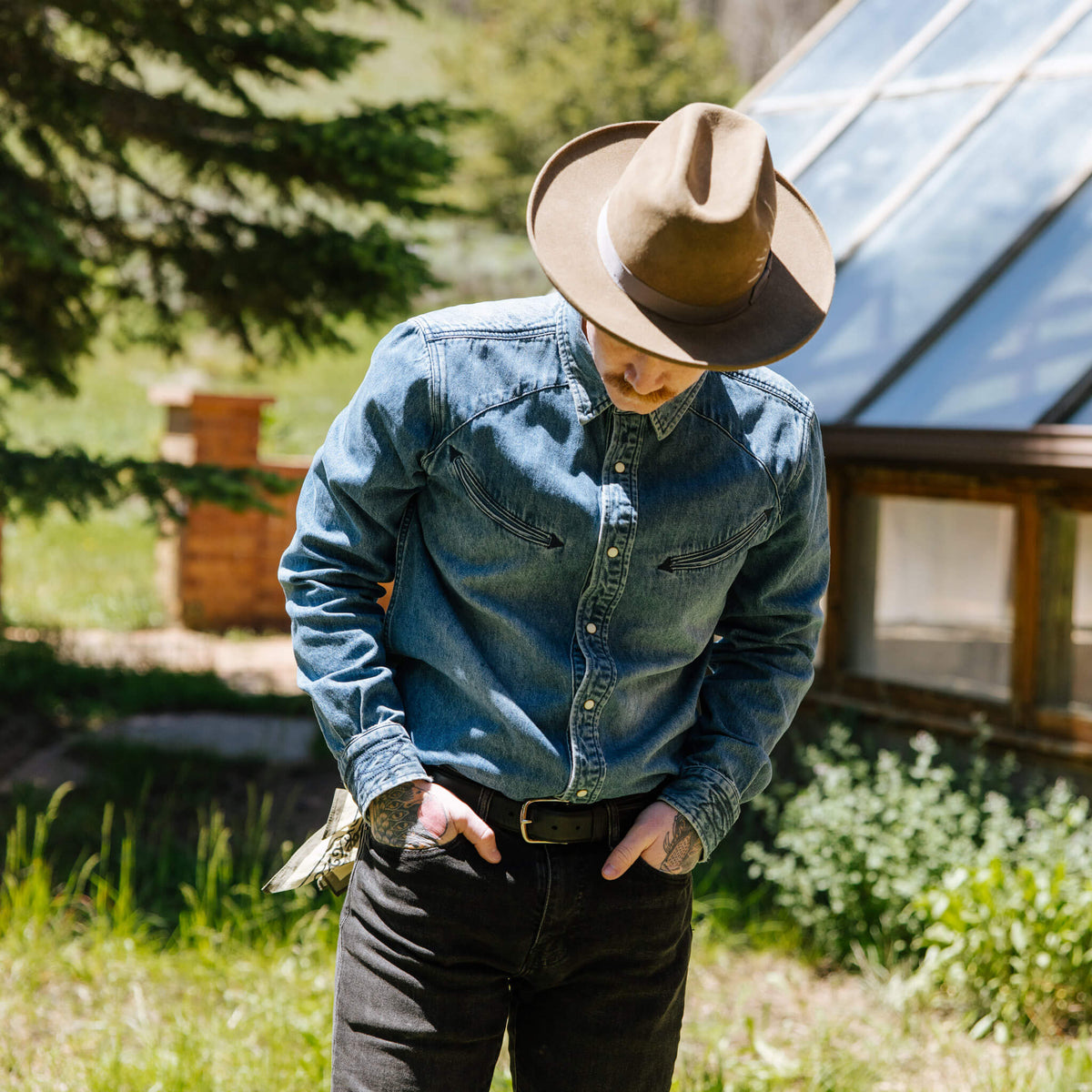 The Hondo Pearl Snap Shirt - Classic Denim