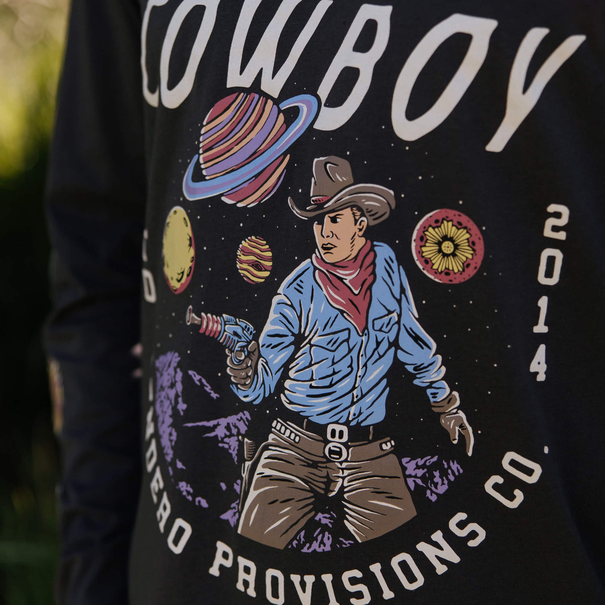 Cosmic Cowboy Long Sleeve T-Shirt - Vintage Black