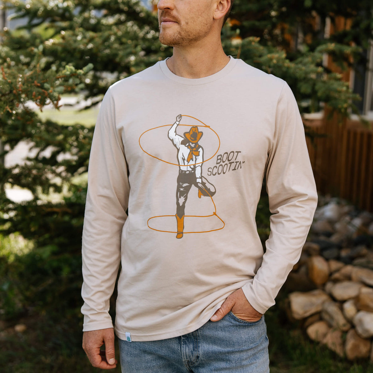 Boot Scootin' Long Sleeve T-Shirt - Sand