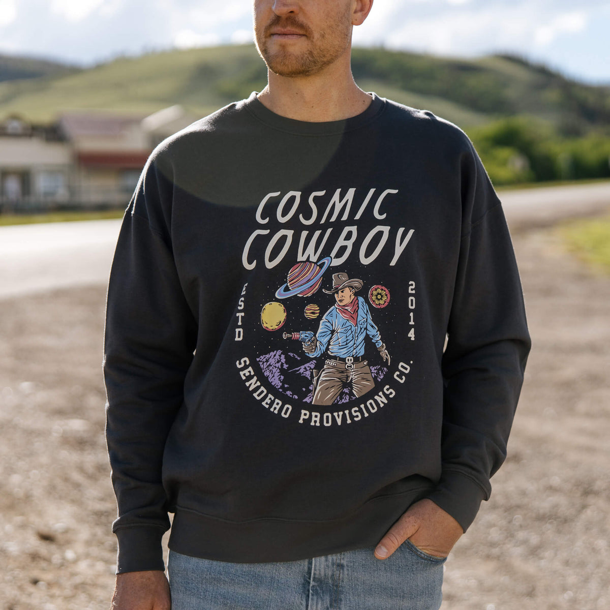 Cosmic Cowboy Sweatshirt - Vintage Black