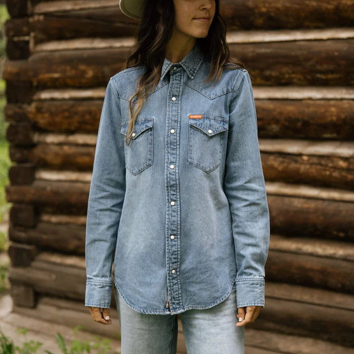 The Women's Wyatt Denim Pearl Snap Shirt