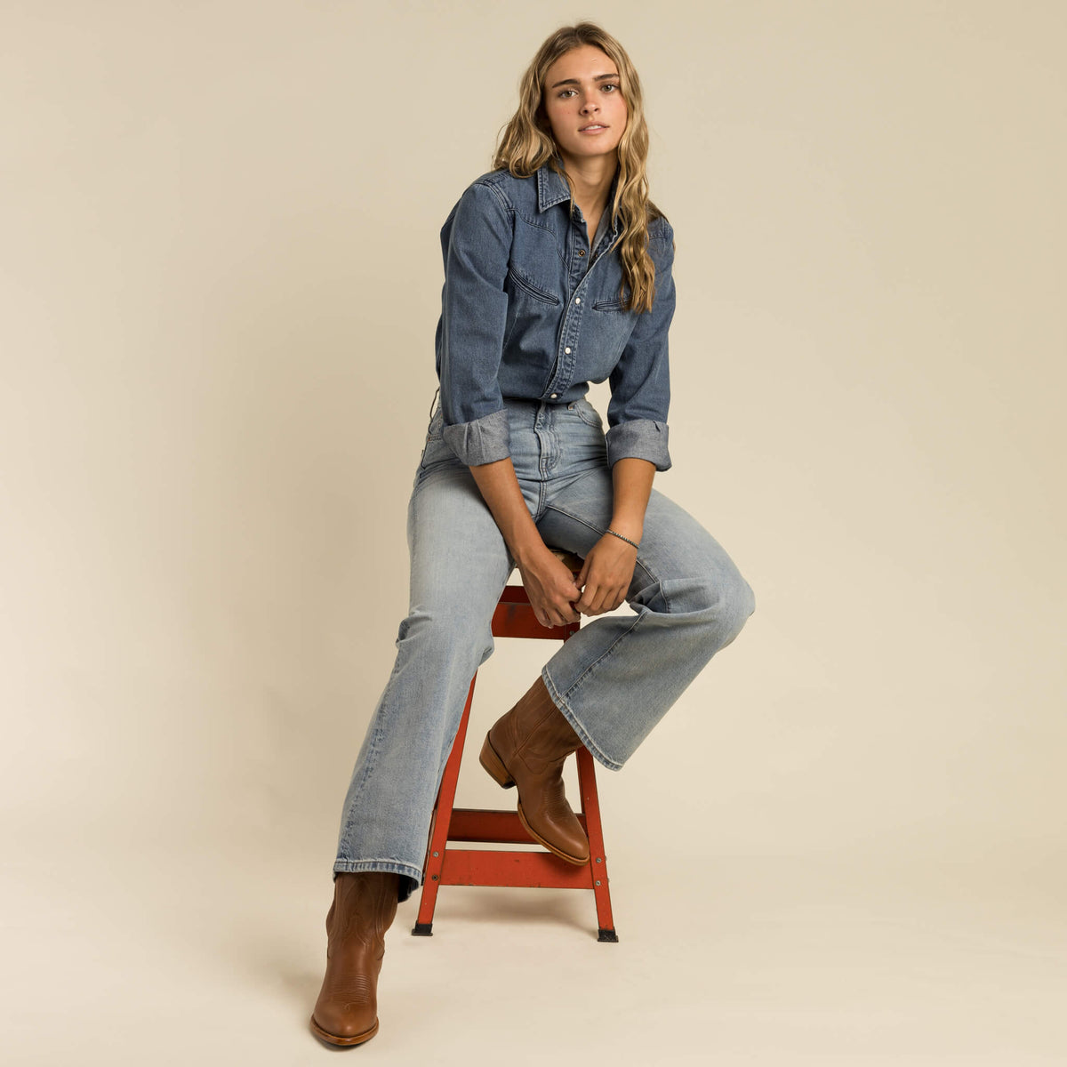 Women's Hondo Pearl Snap Denim Shirt - Classic Denim