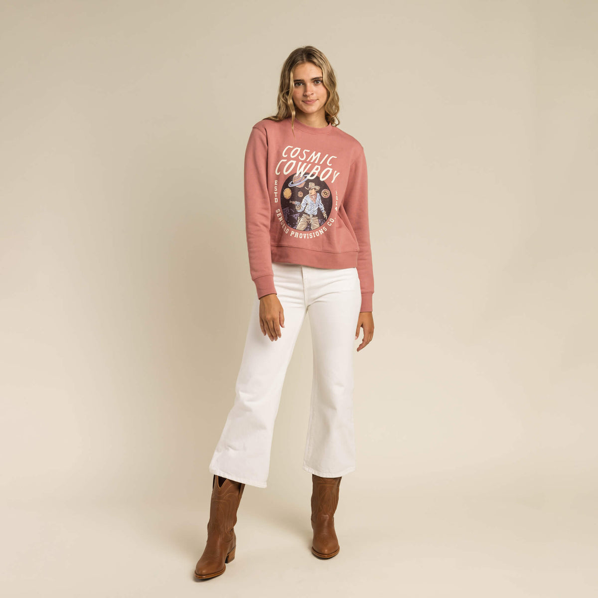 Cosmic Cowboy Women's Sweatshirt - Dusty Mauve