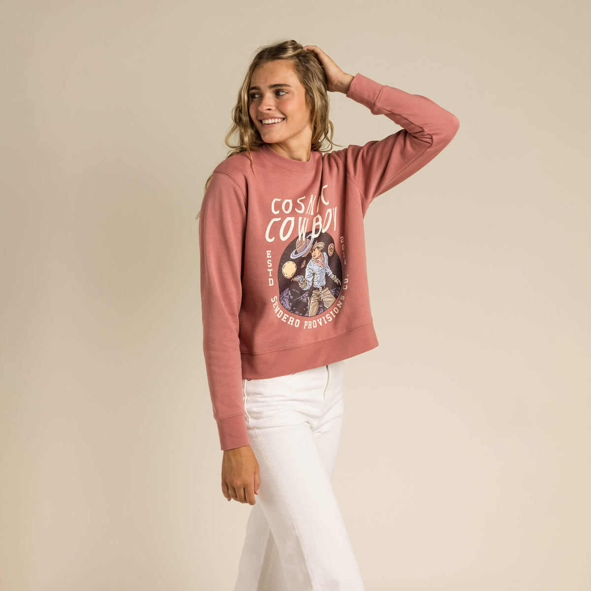 Cosmic Cowboy Women's Sweatshirt - Dusty Mauve