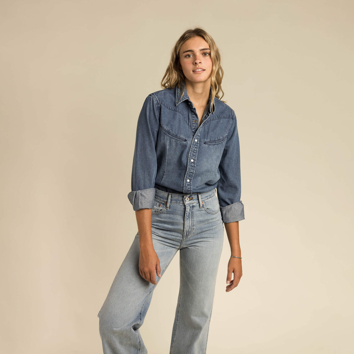Women's Hondo Pearl Snap Denim Shirt - Classic Denim