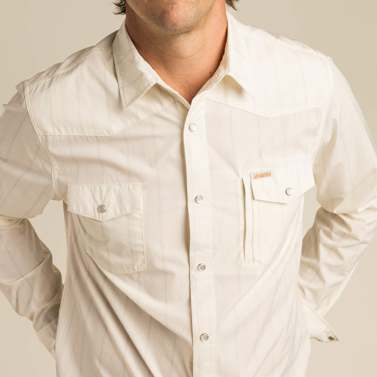 Confluence Tech Long Sleeve Shirt - Vintage White/Khaki