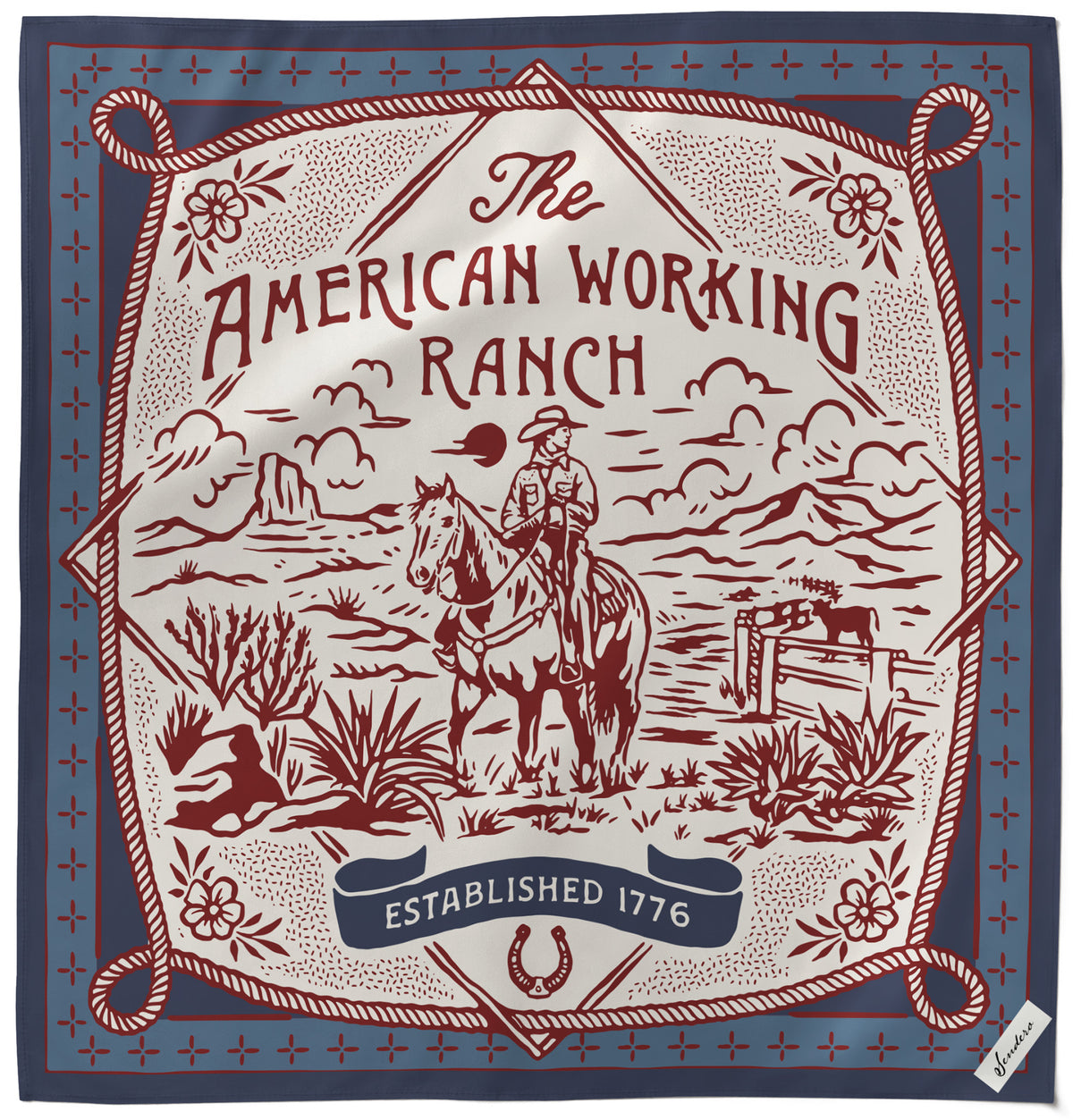 American Working Ranch Bandana Scarf - Red