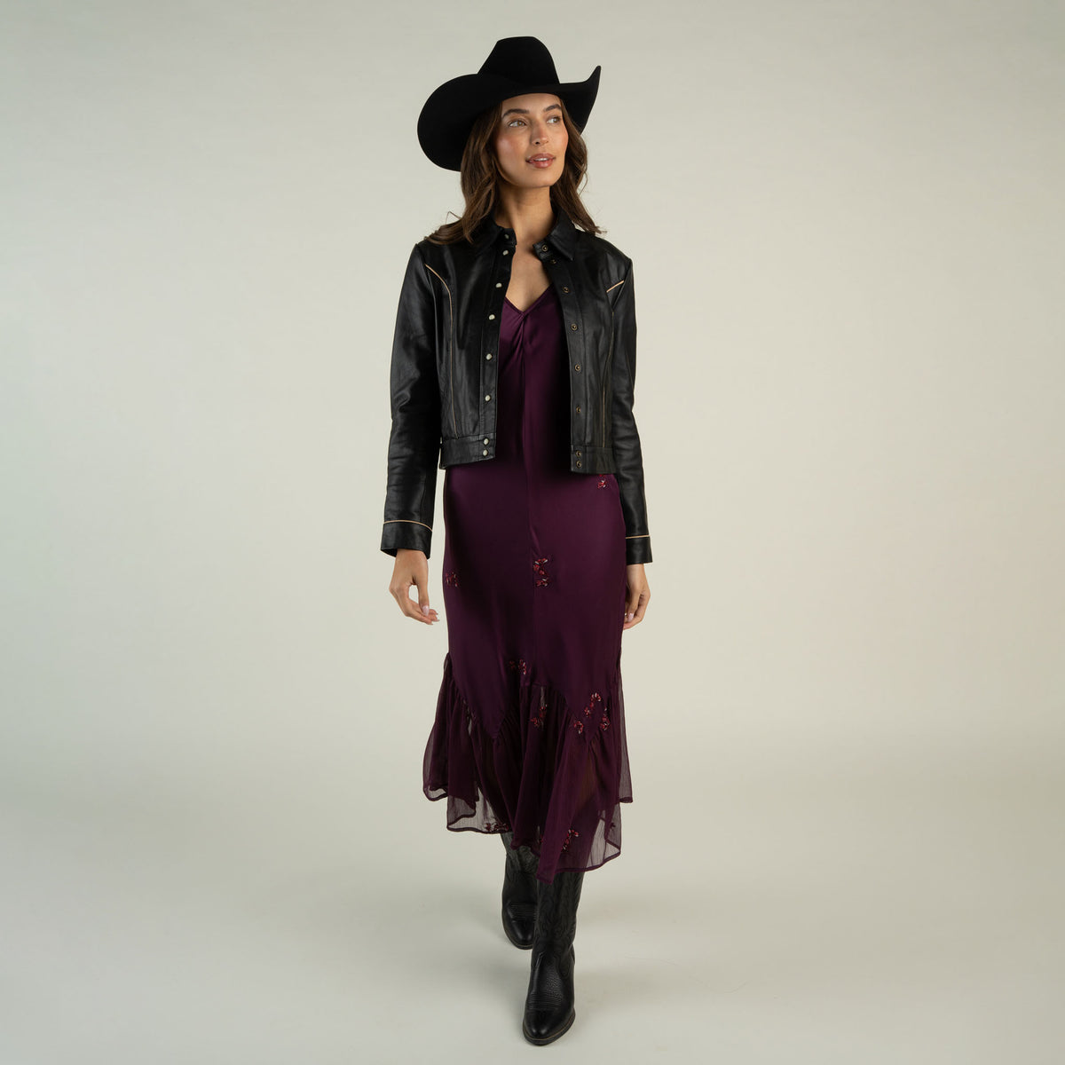 Belle Western Dress - Wildflower Plum