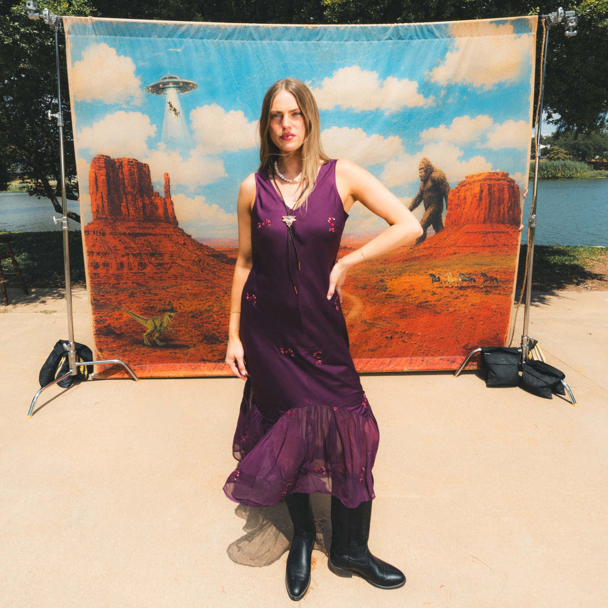 Belle Western Dress - Wildflower Plum