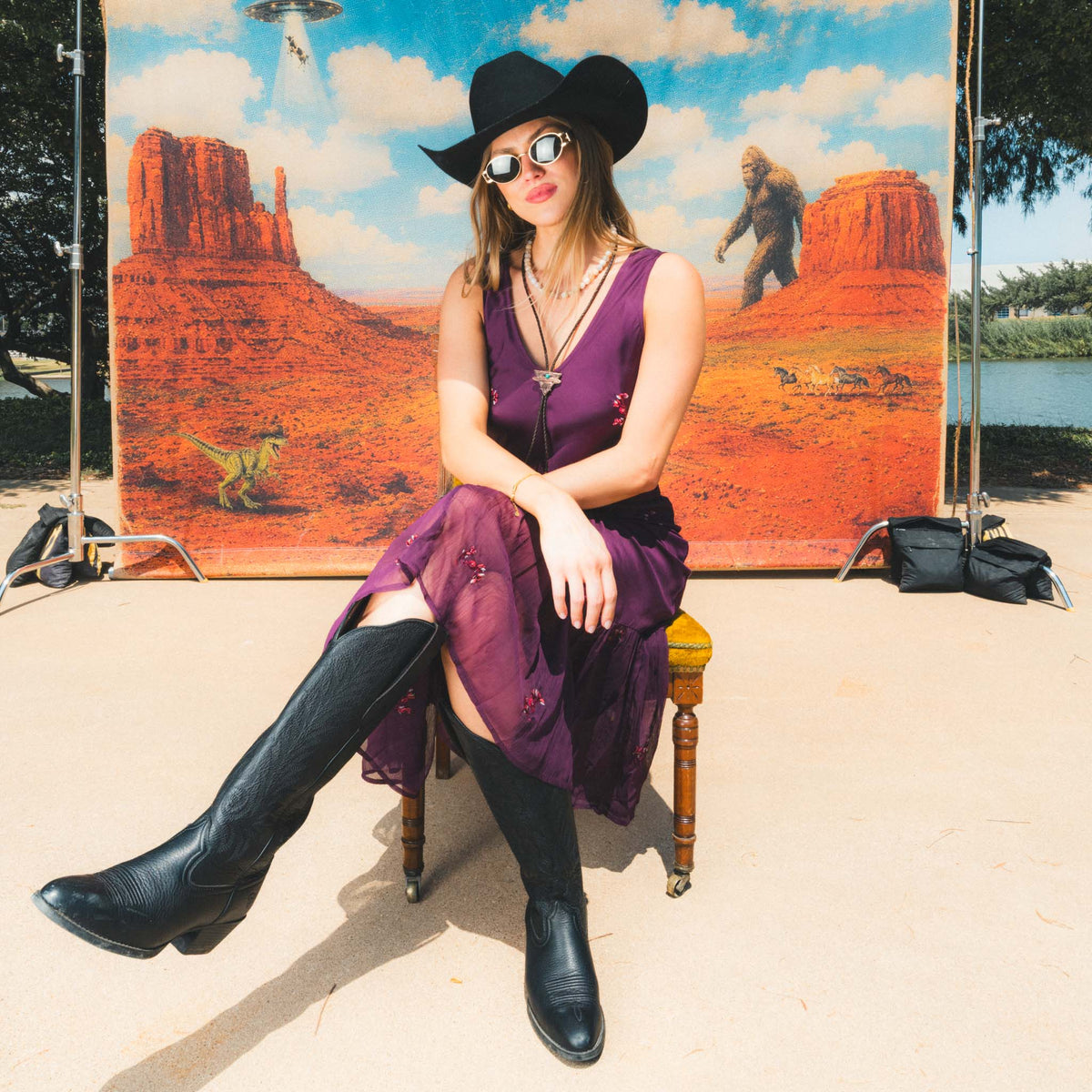 Belle Western Dress - Wildflower Plum