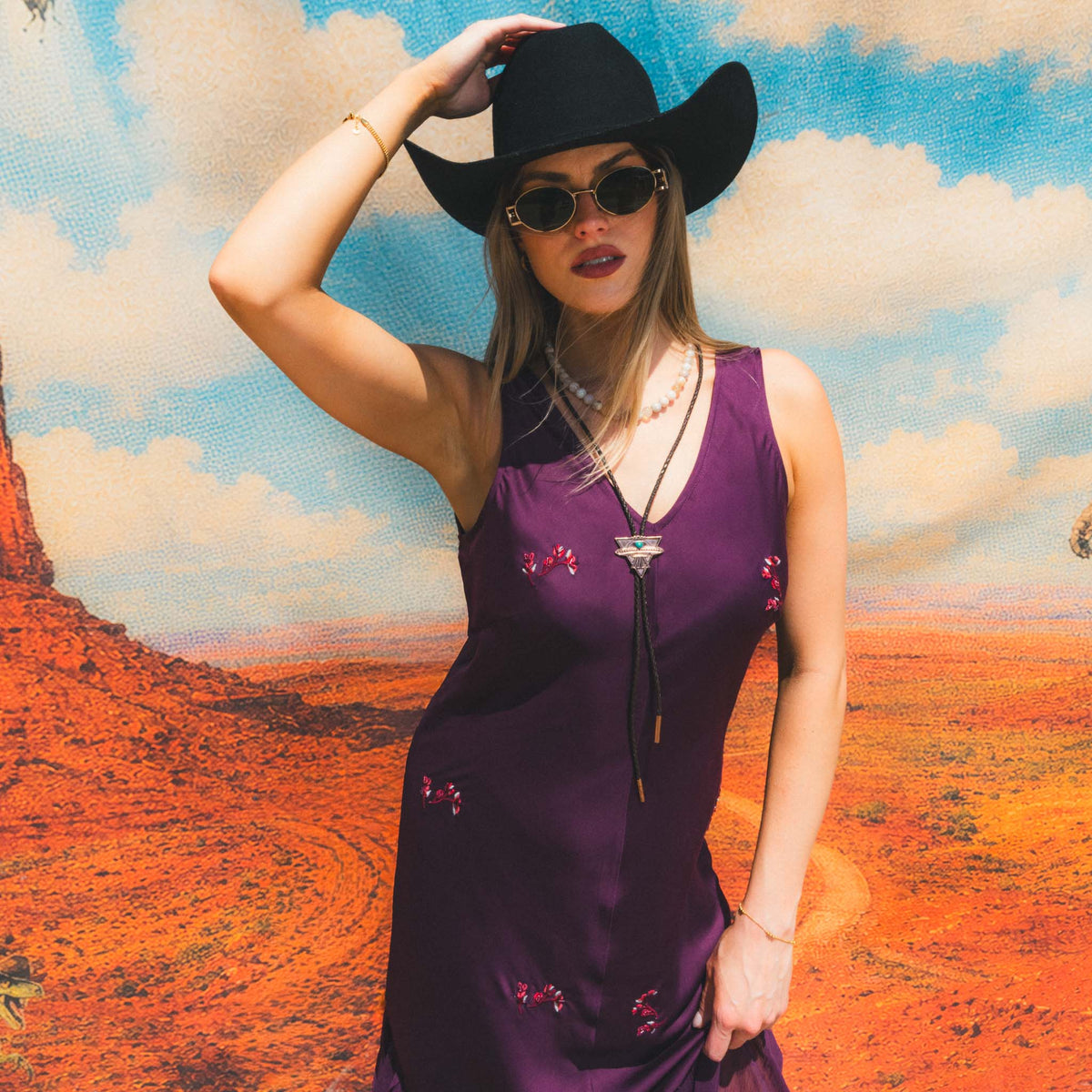 Belle Western Dress - Wildflower Plum