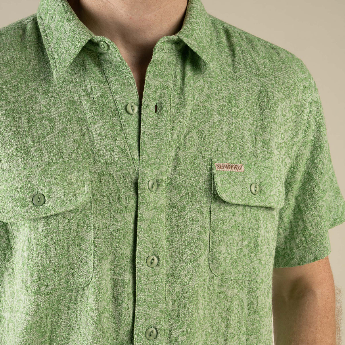 Boquillas Short Sleeve Shirt - Wildrose Paisley - Green