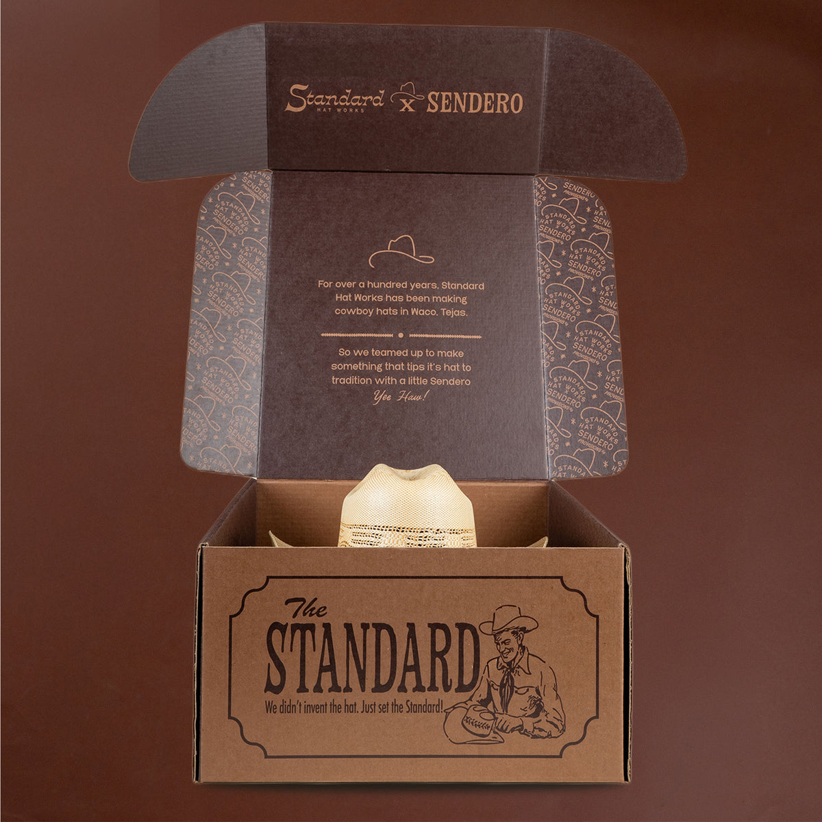 Sendero x Standard Hat Works Cattleman Straw Hat - White