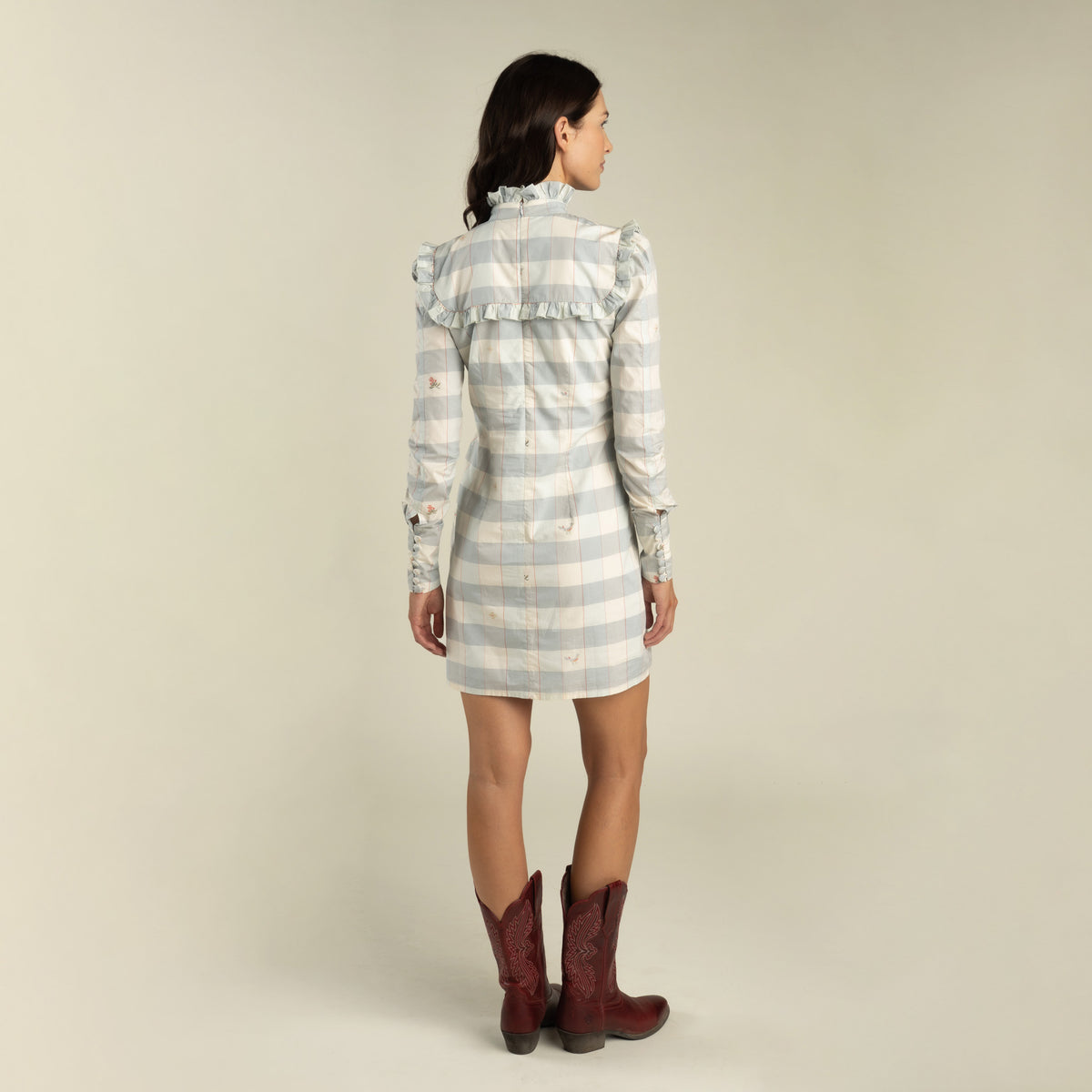 Candelilla Prairie Dress - Paisano Check - Opal