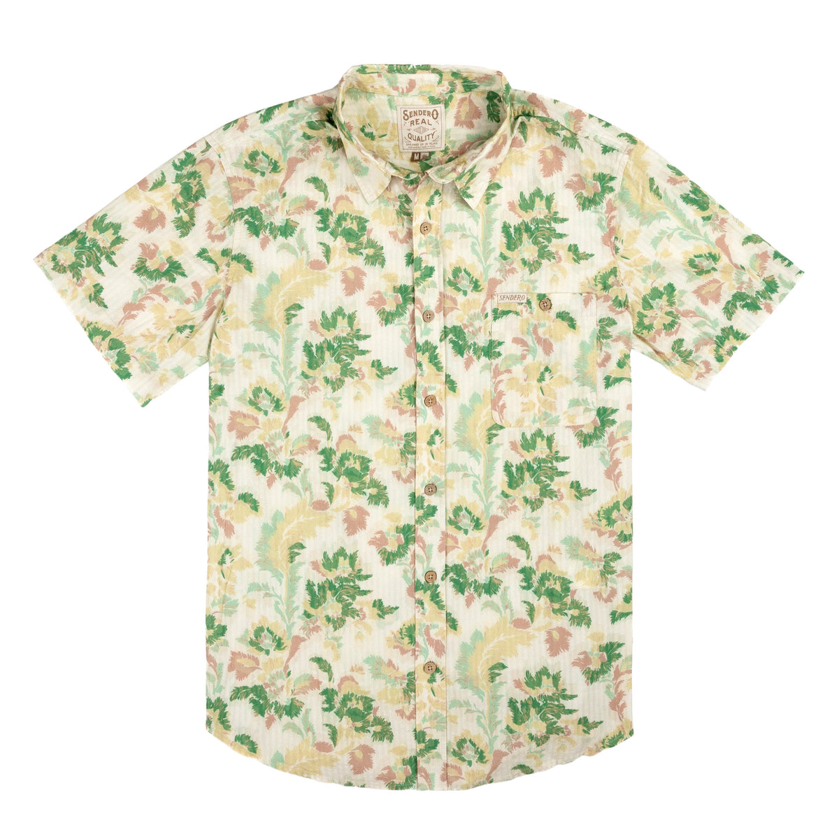City Slicker Button Up Short Sleeve - Alondra - Cream/Green