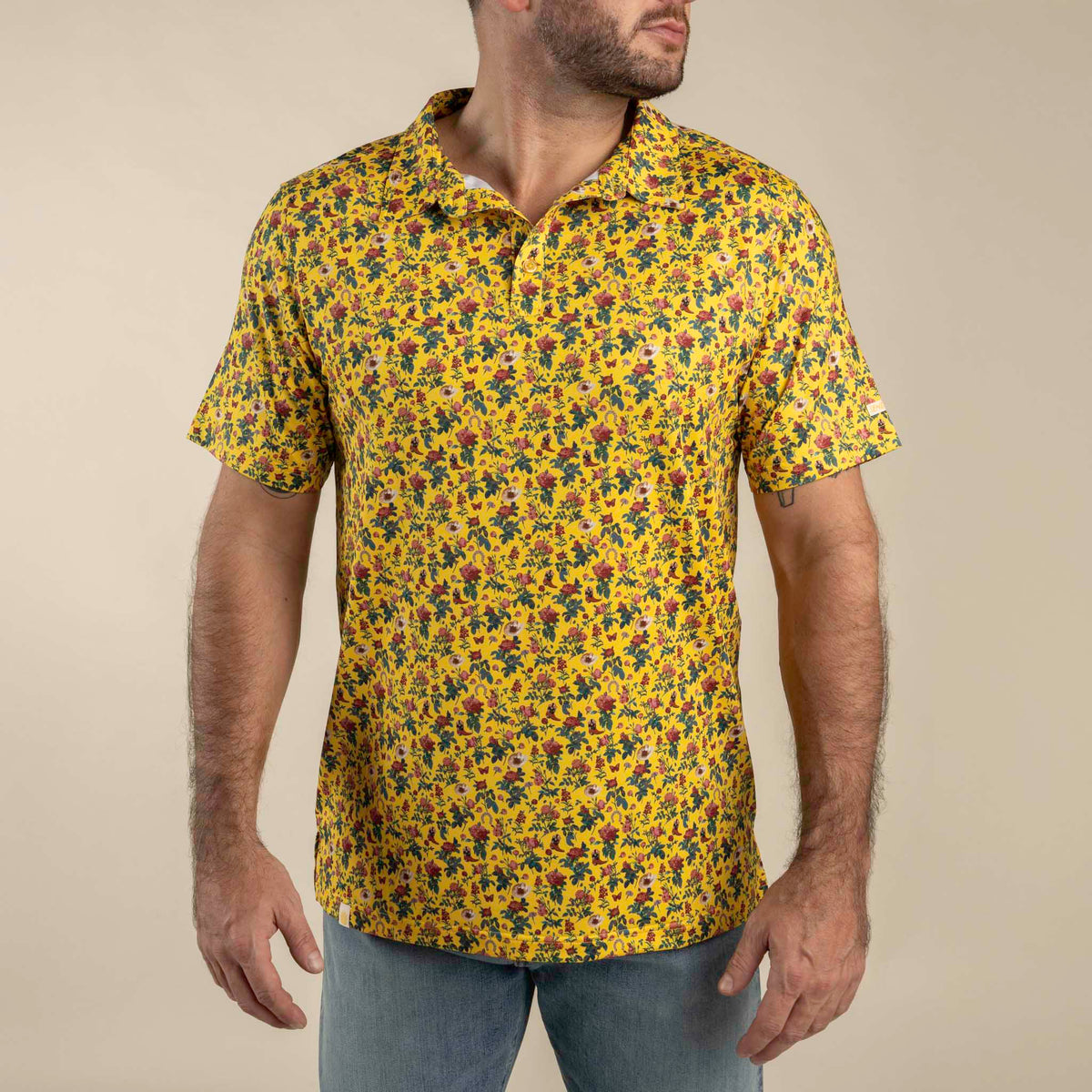 High Noon Performance Polo - Desert Rose Yellow