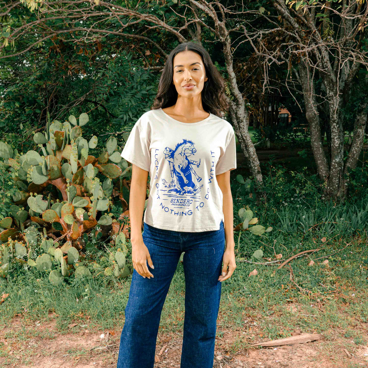 No Luck Basic Tee - Sand