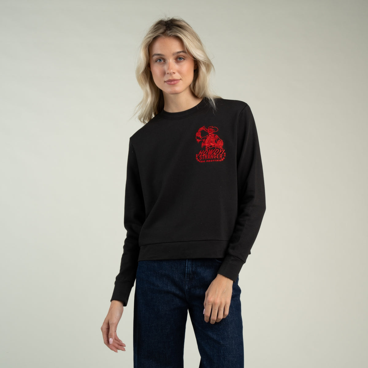 Women's Howdy Stranger Sweatshirt - Black