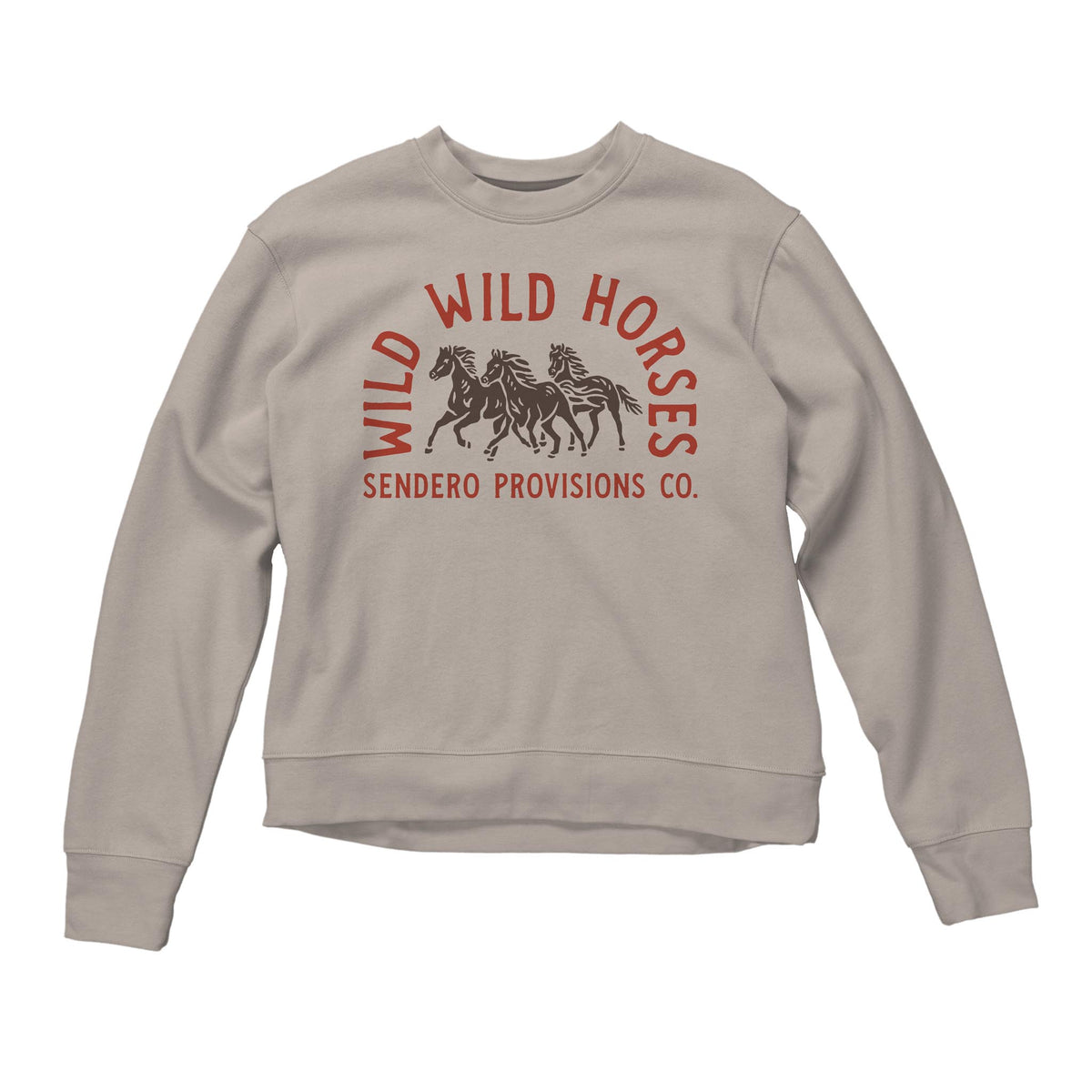 Women's Wild Wild Horses Sweatshirt - Sand