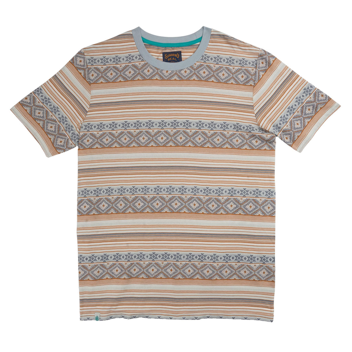 Bisbee Jacquard Tee - Pueblo Stripe - Pale Blue