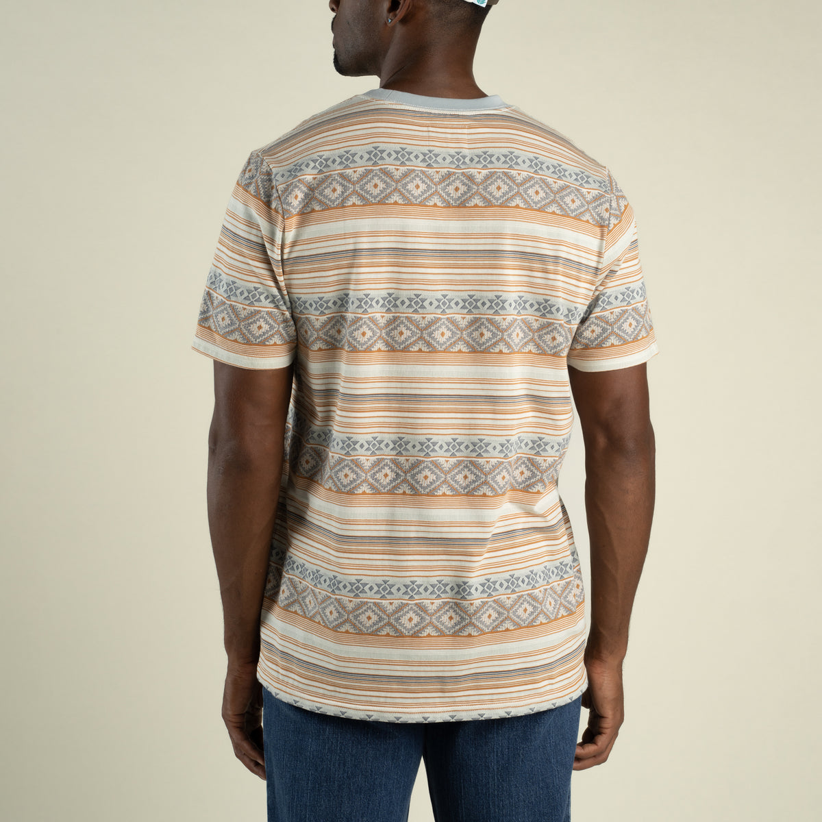 Bisbee Jacquard Tee - Pueblo Stripe - Pale Blue