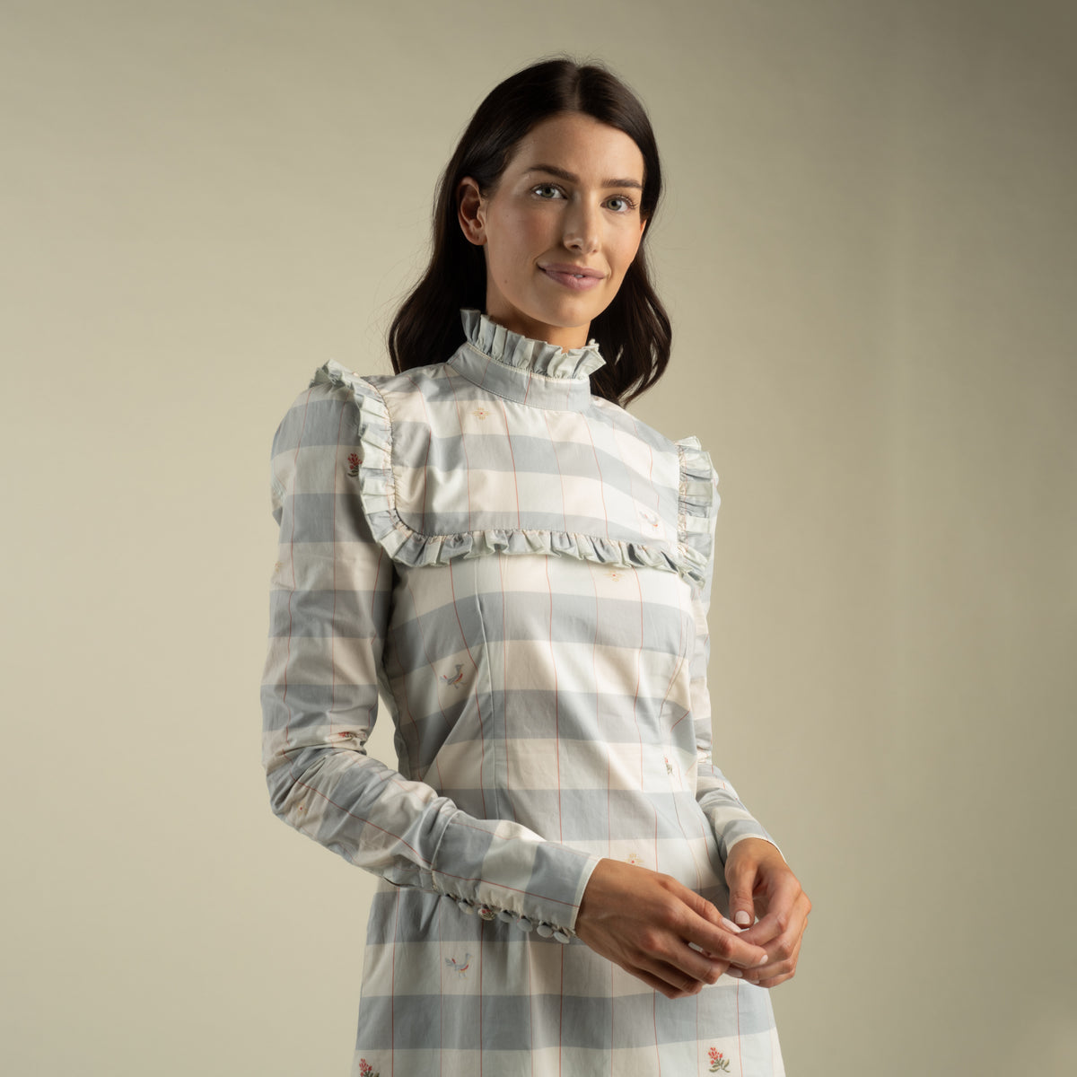 Candelilla Prairie Dress - Paisano Check - Opal