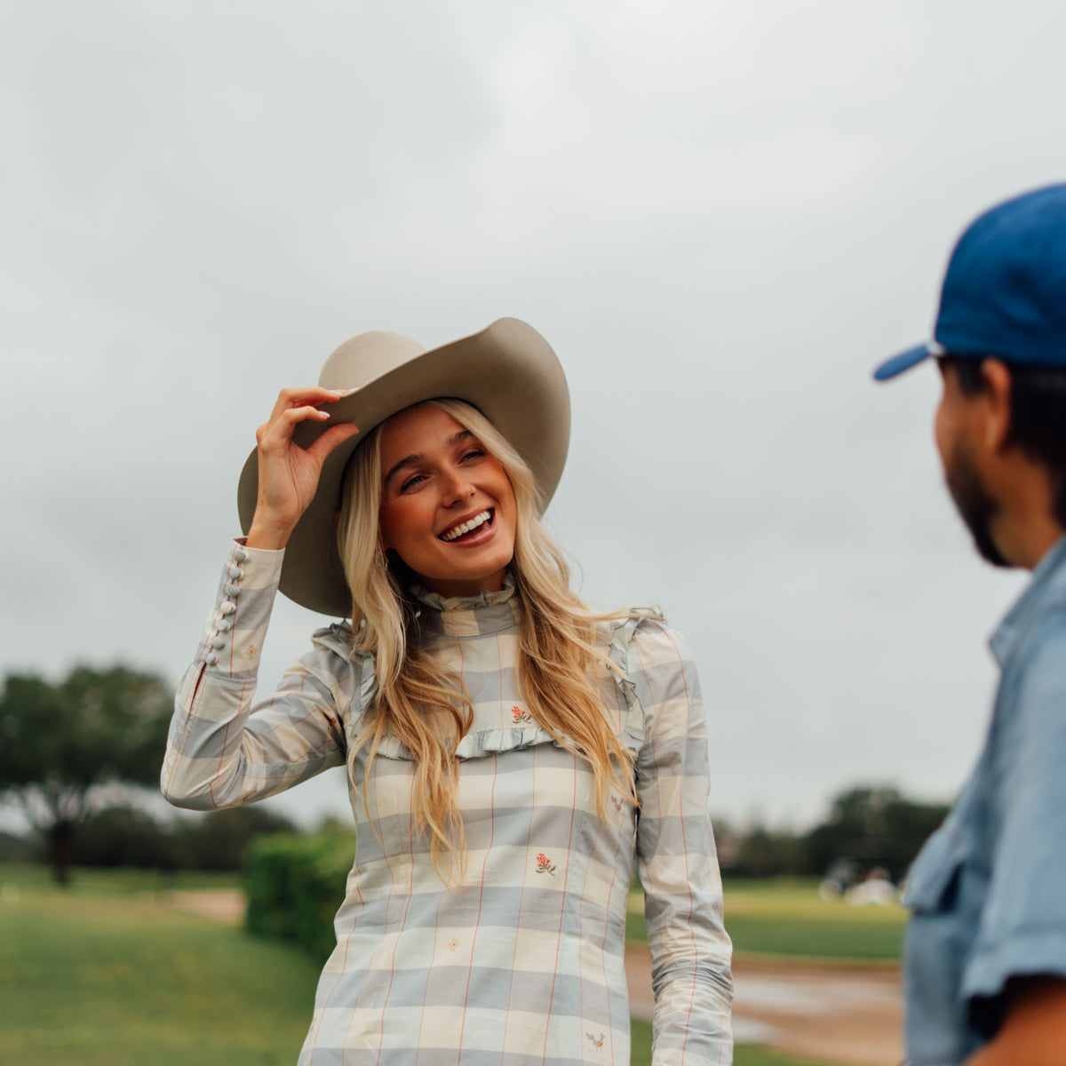 Candelilla Prairie Dress - Paisano Check - Opal