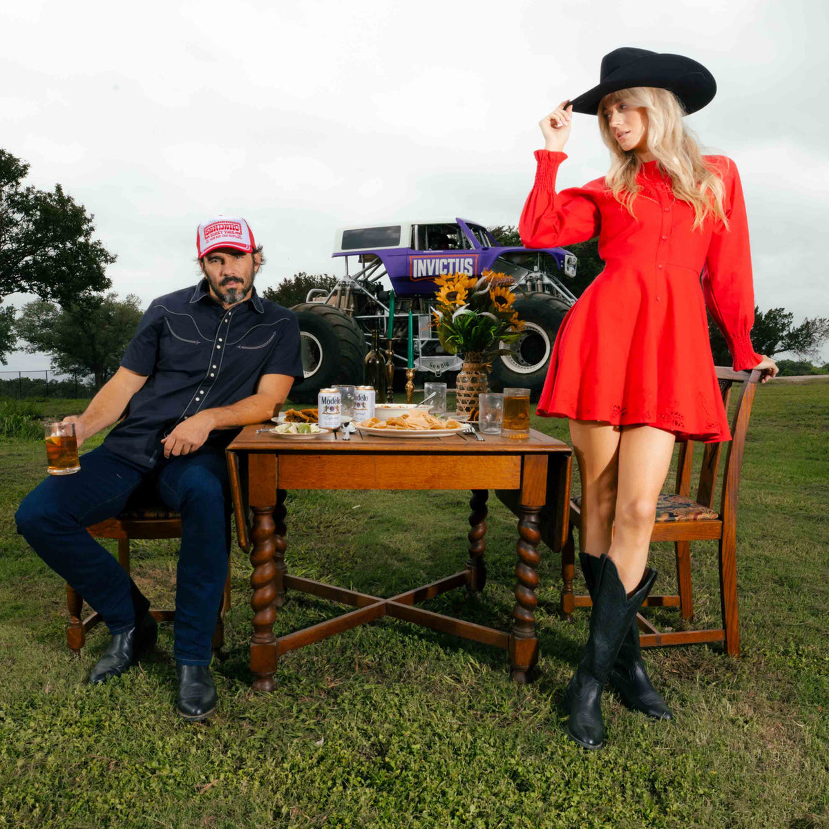 Dottie Western Dress - Mesa Rose