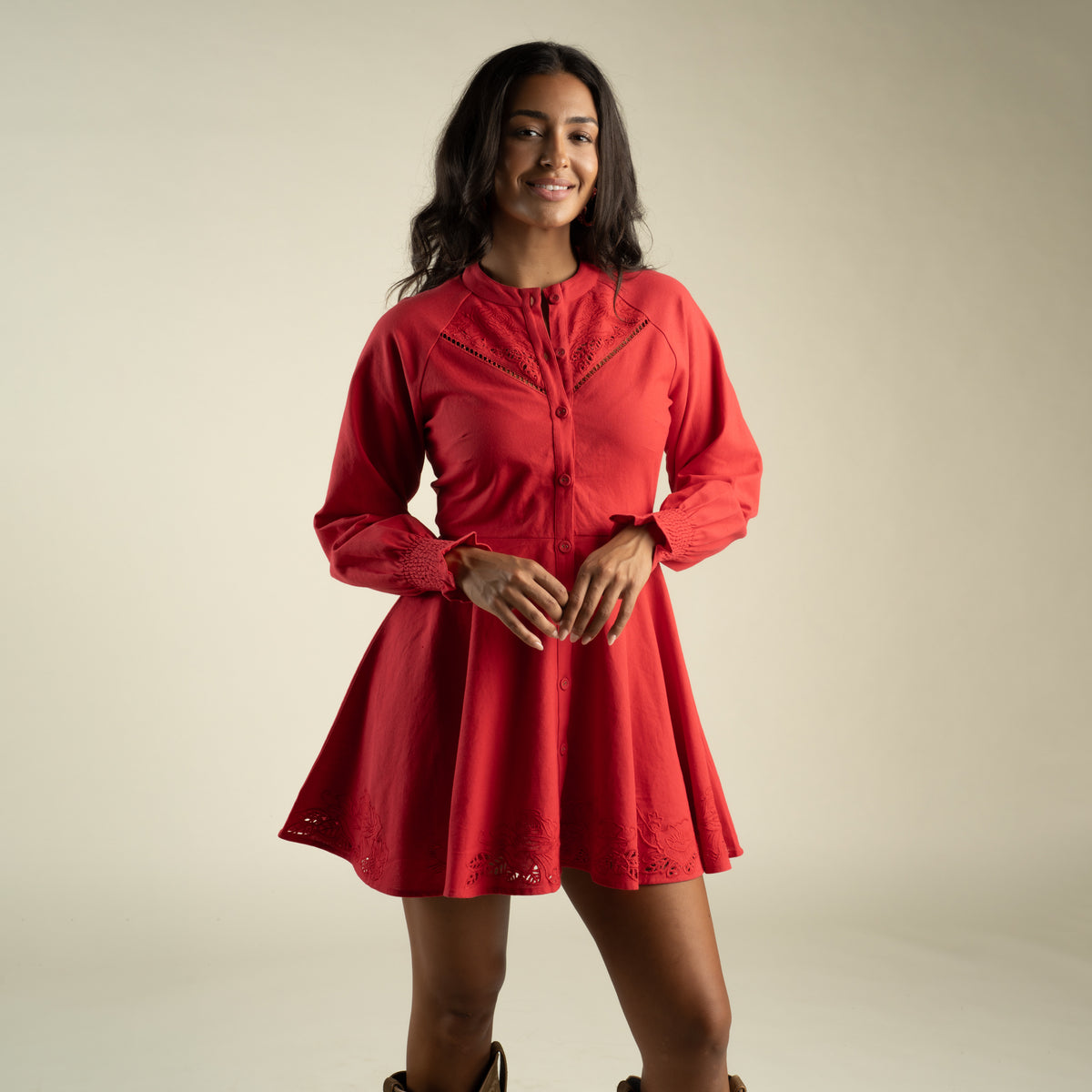 Dottie Western Dress - Mesa Rose