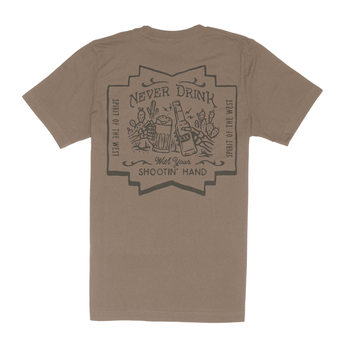 Shootin' Hand Salud T-Shirt - Light Brown