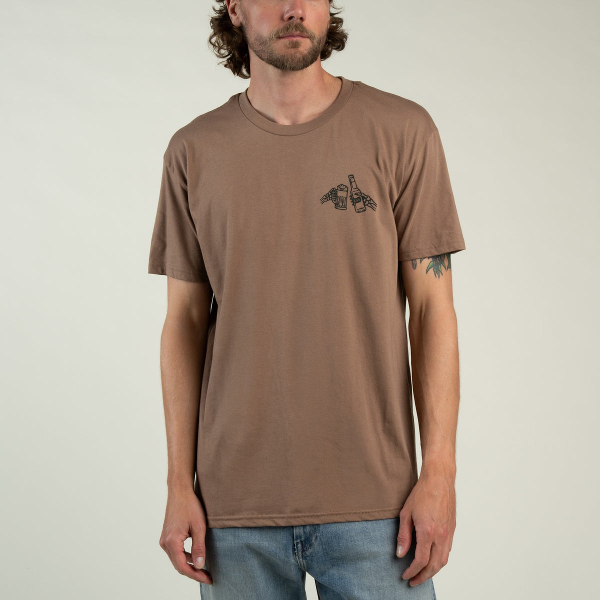 Shootin' Hand Salud T-Shirt - Light Brown