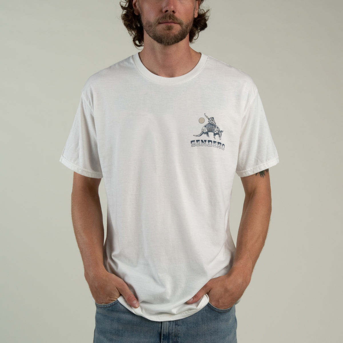 Armadillo Rodeo T-Shirt - Vintage White