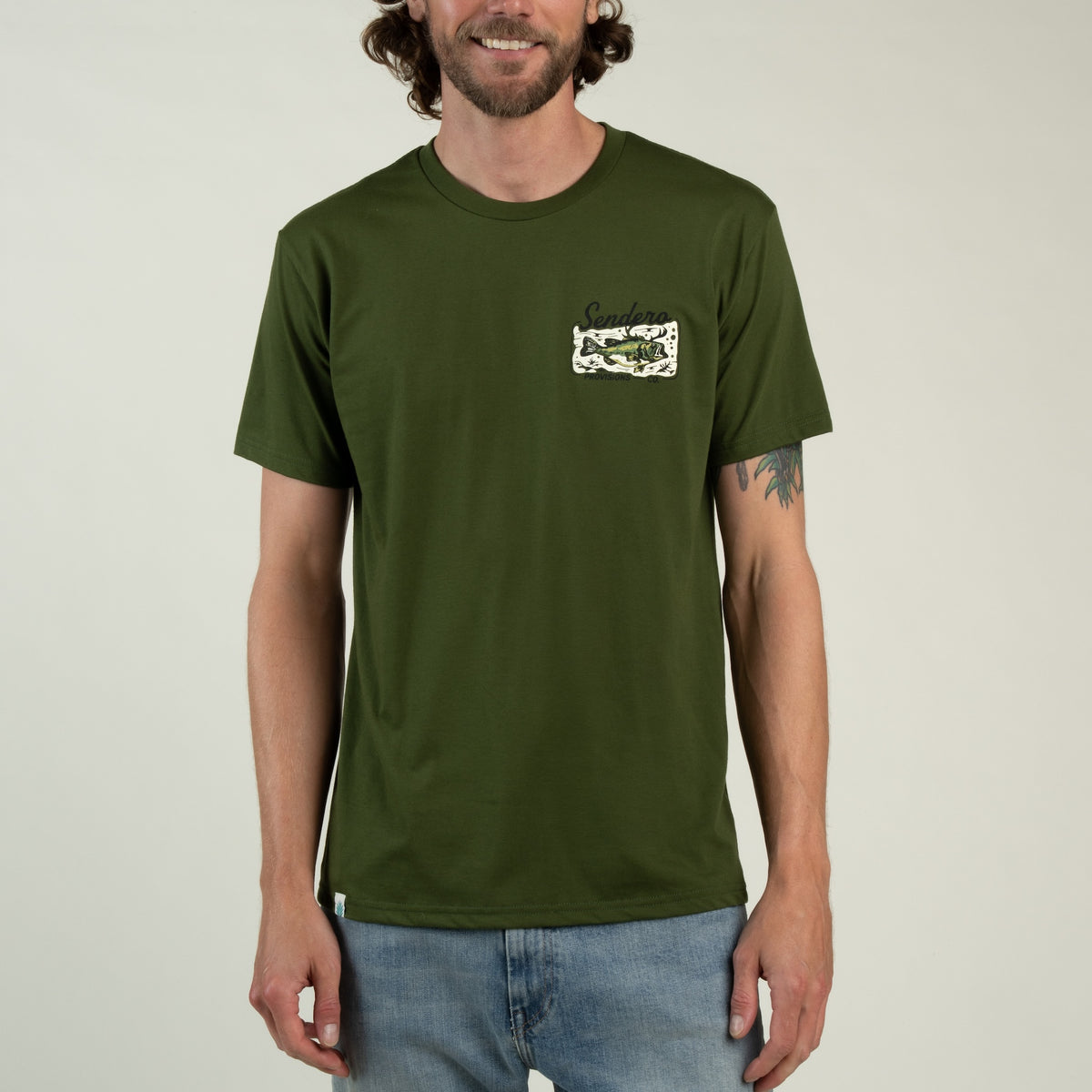 Deer Fishers T-Shirt - Army Green