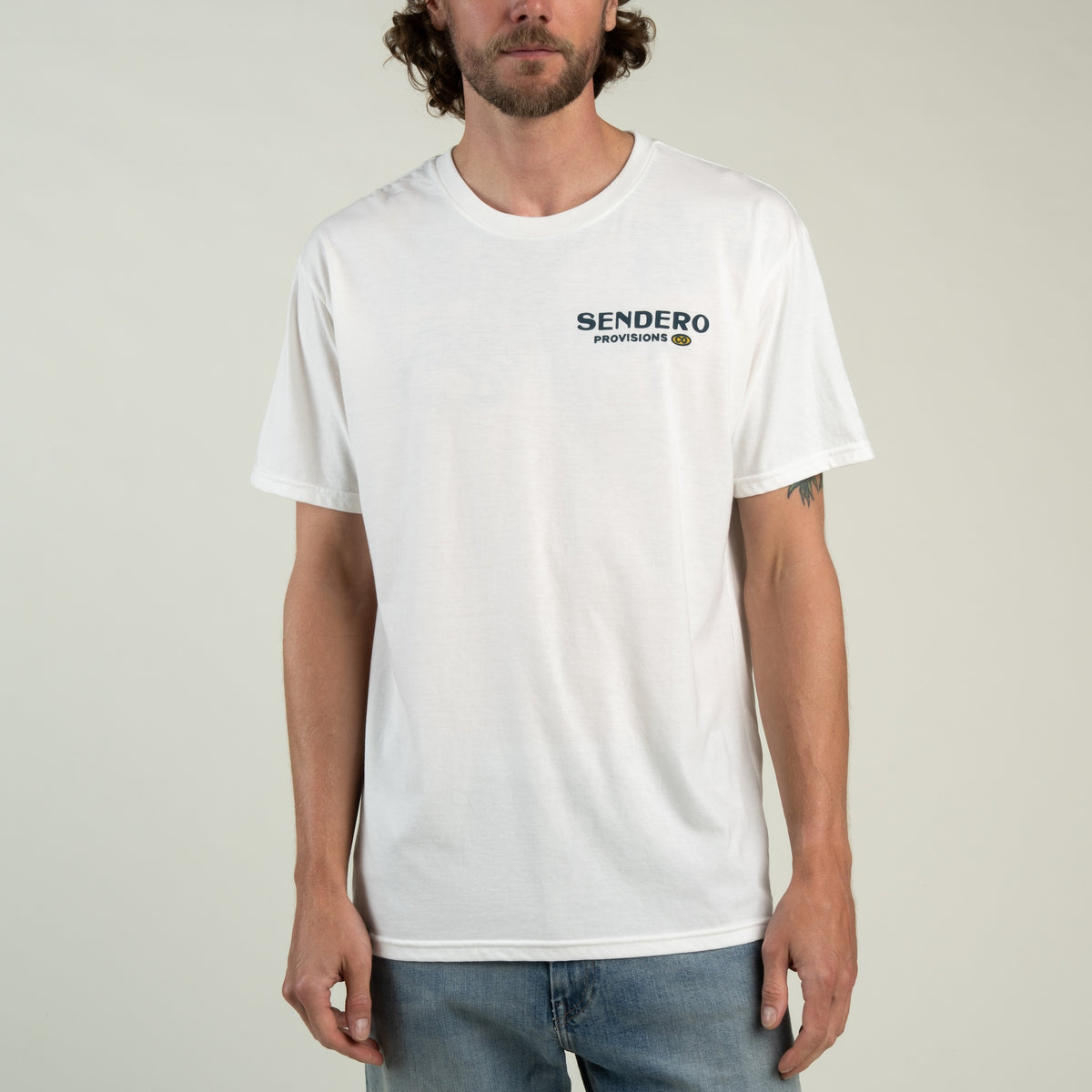 Cowboy Drawin' T-Shirt - Vintage White