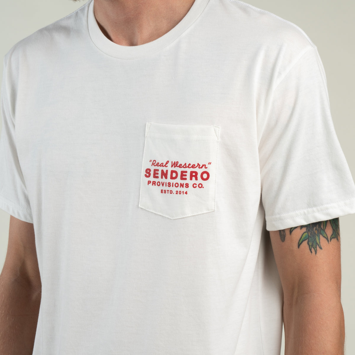 Real Western Pocket T-Shirt - Vintage White