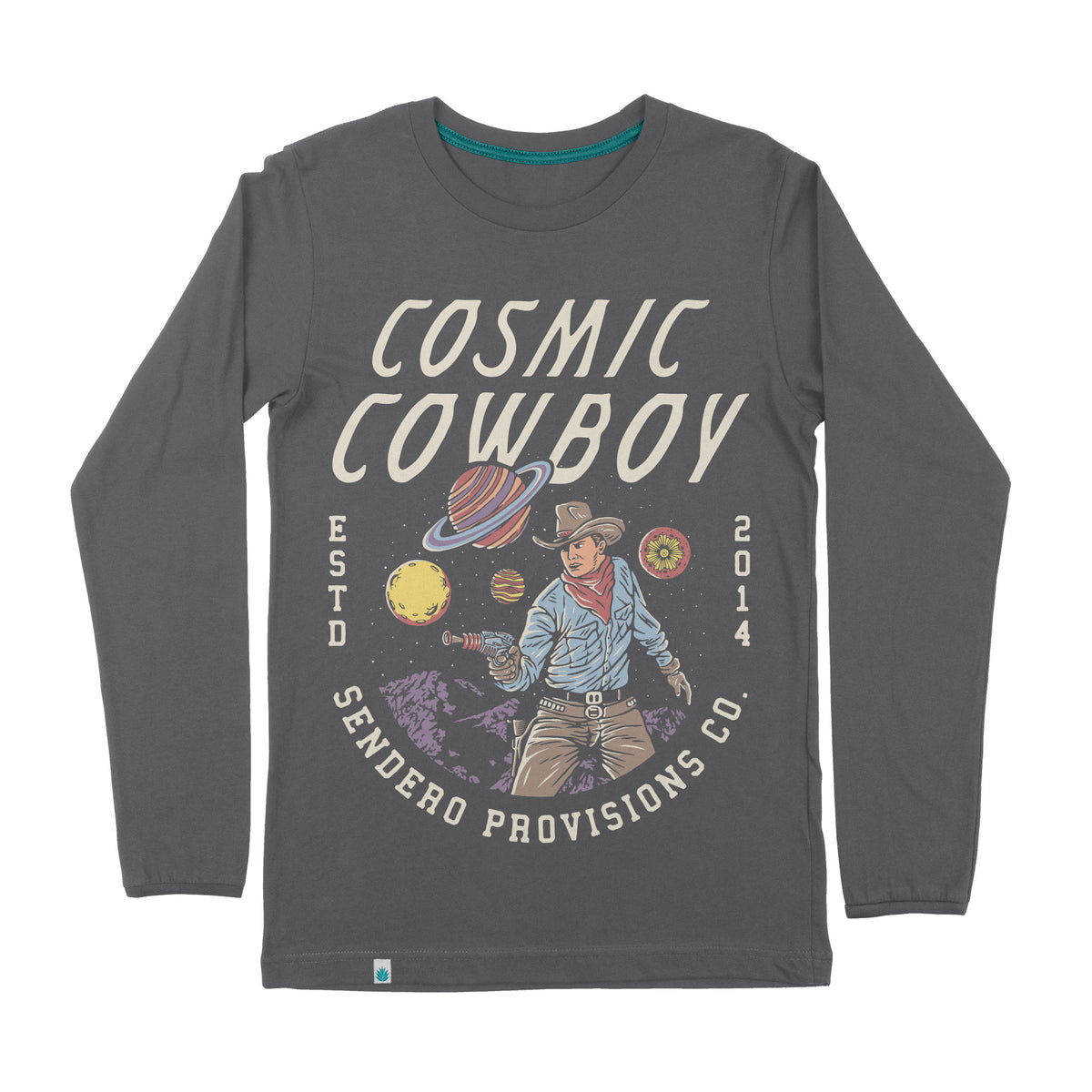 Cosmic Cowboy Long Sleeve T-Shirt - Charcoal