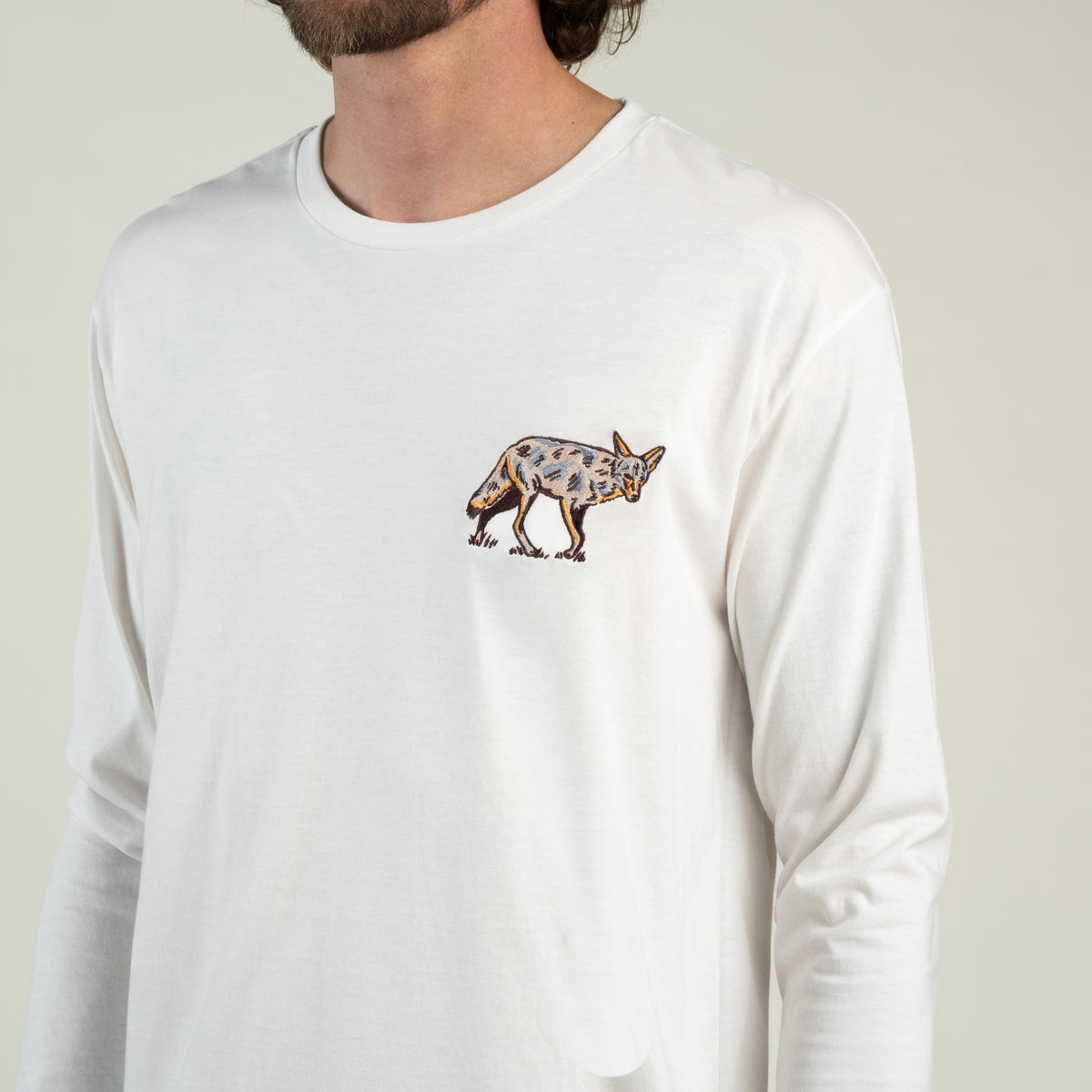 Coyote Long Sleeve T-Shirt - Vintage White