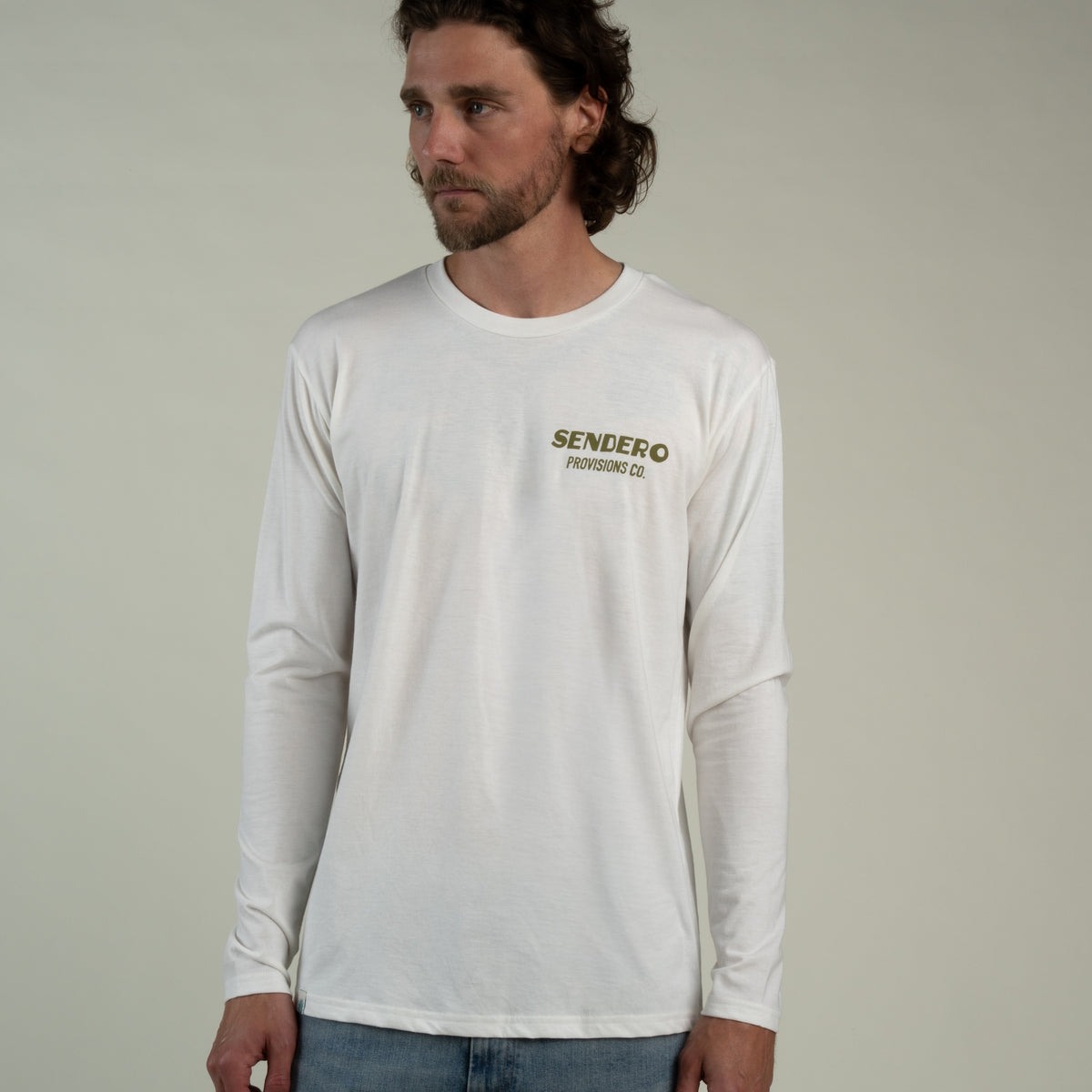 Deer Fishers Long Sleeve T-Shirt - Vintage White