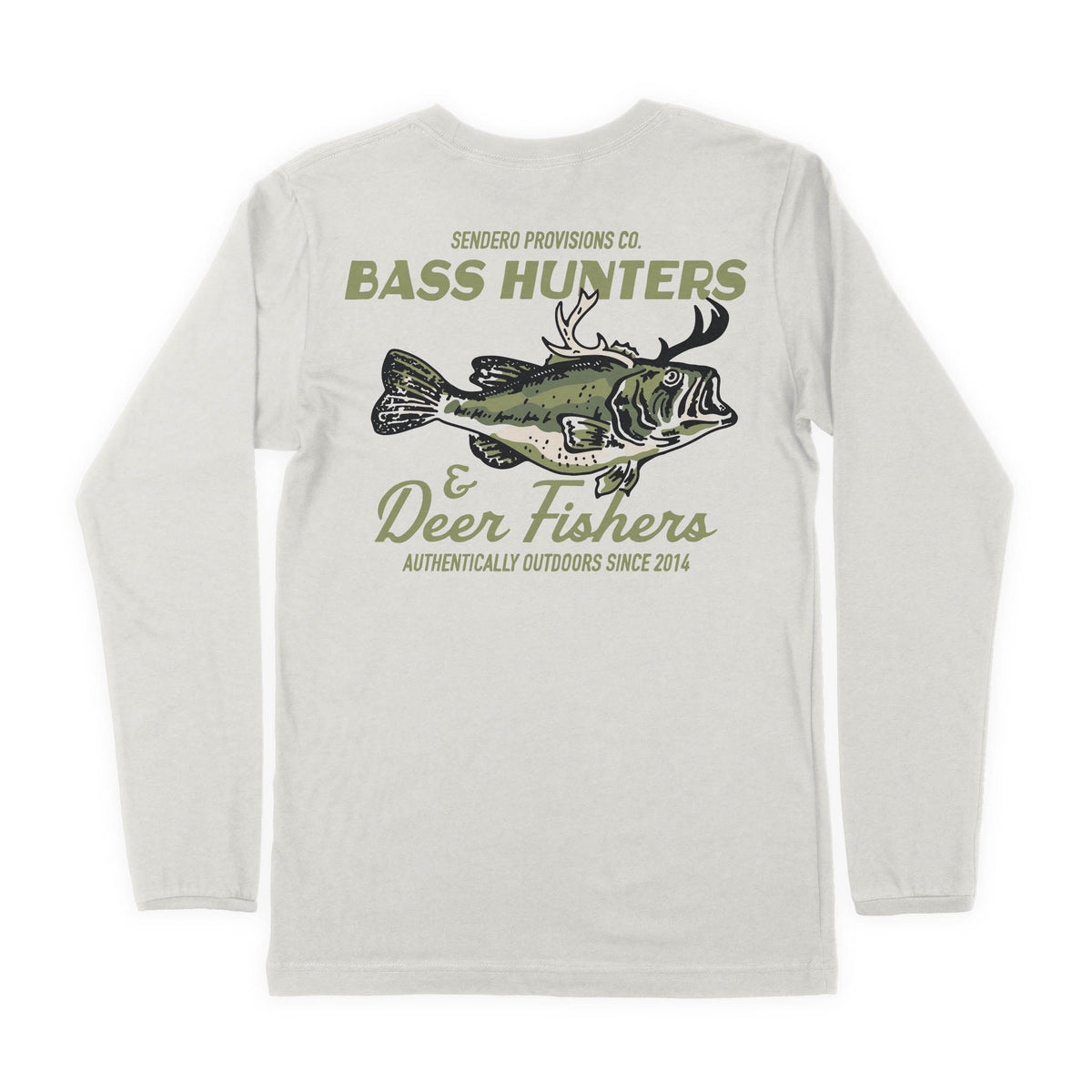 Deer Fishers Long Sleeve T-Shirt - Vintage White