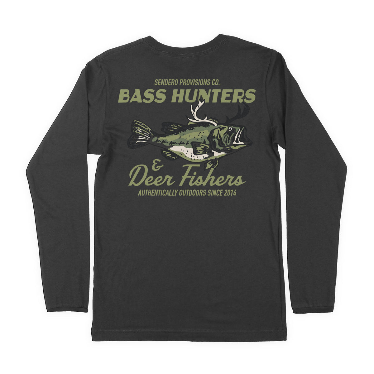 Deer Fishers Long Sleeve T-Shirt - Black