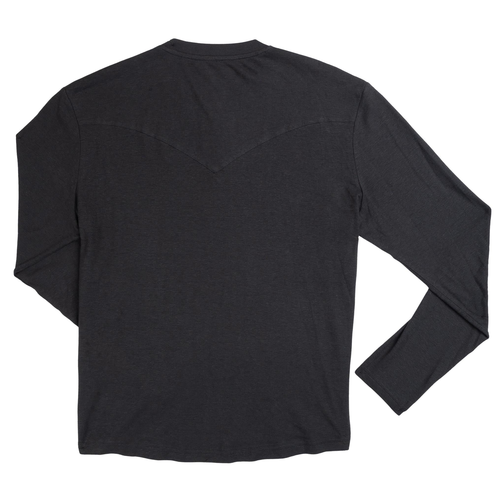 Tex Western Long Sleeve Henley - Charcoal | Knits | Sendero