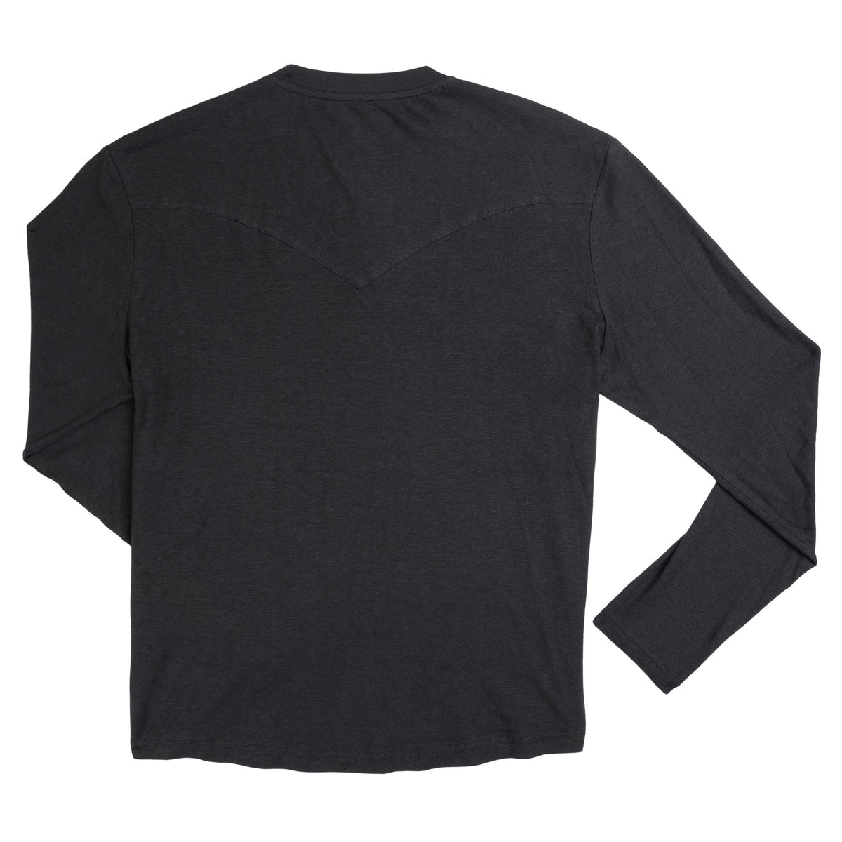 Tex Western Long Sleeve Henley - Charcoal