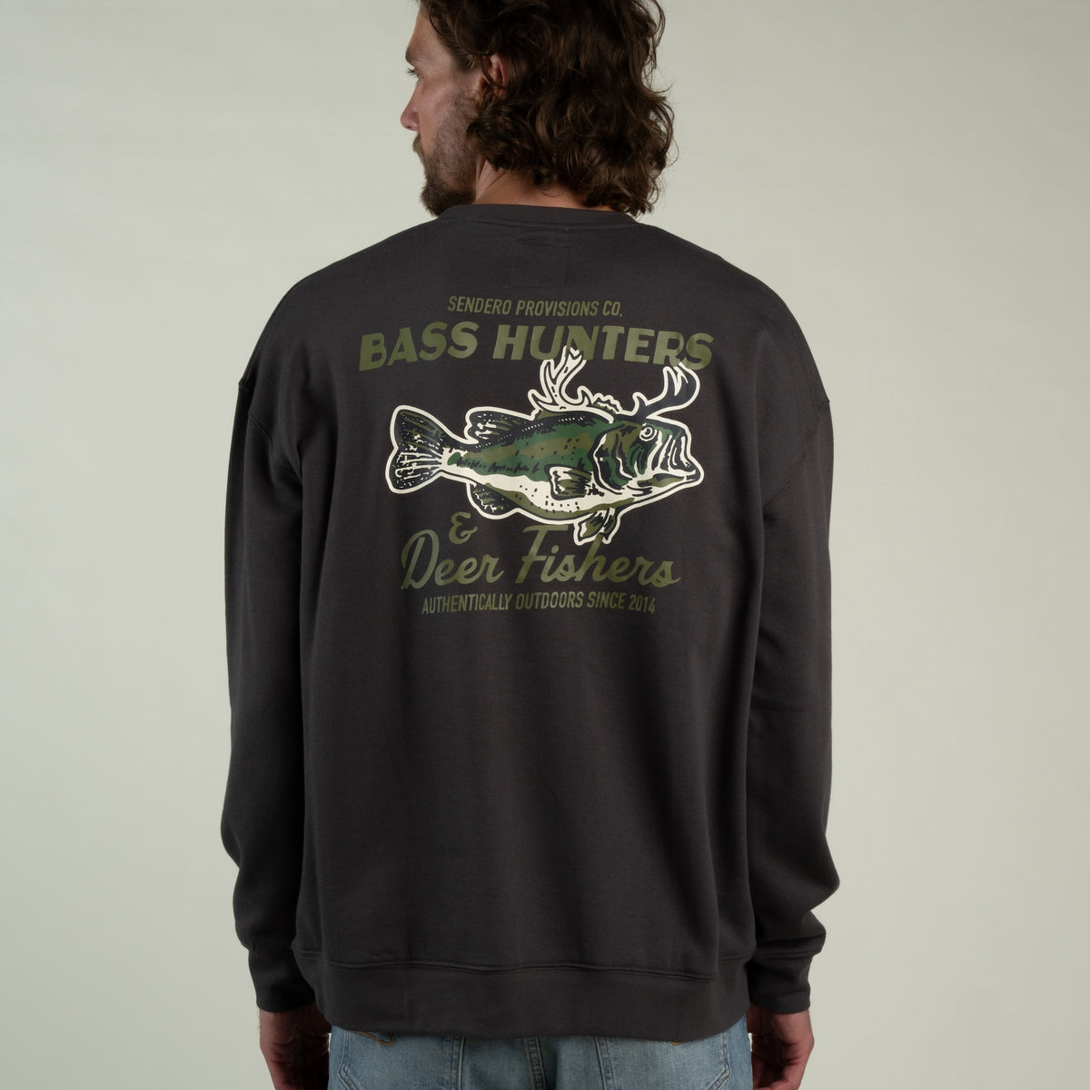 Deer Fishers Sweatshirt - Charcoal