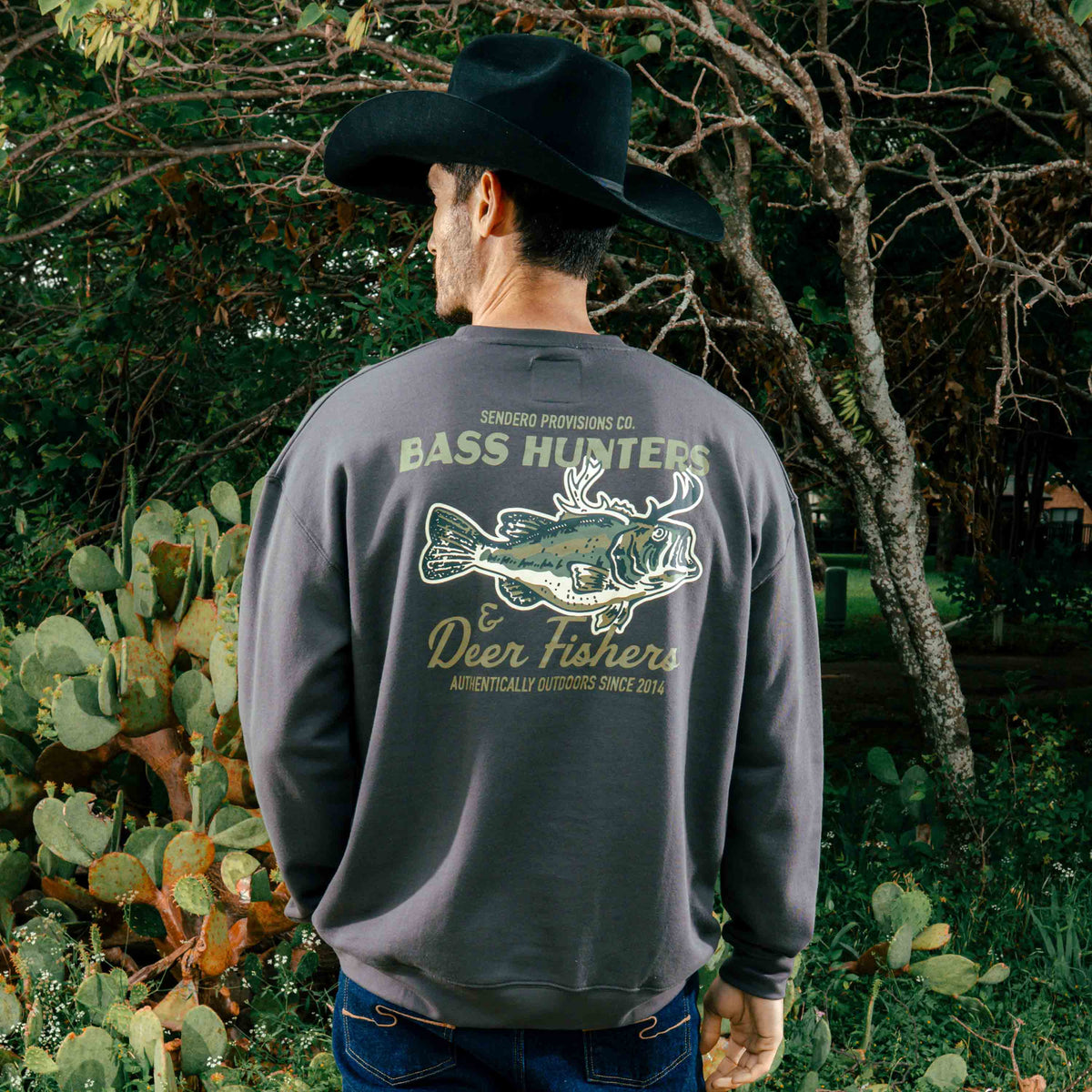 Deer Fishers Sweatshirt - Charcoal